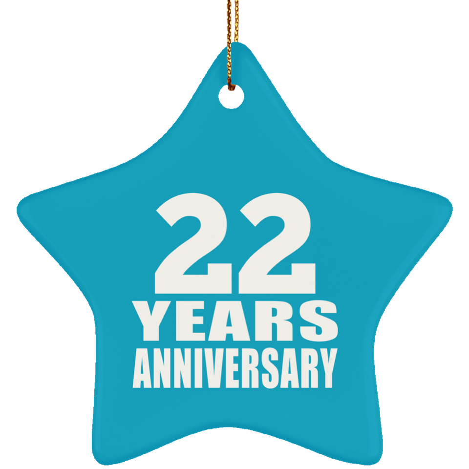 22nd Anniversary 22 Years - Star Ornament