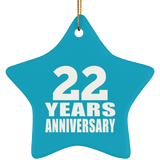 22nd Anniversary 22 Years - Star Ornament