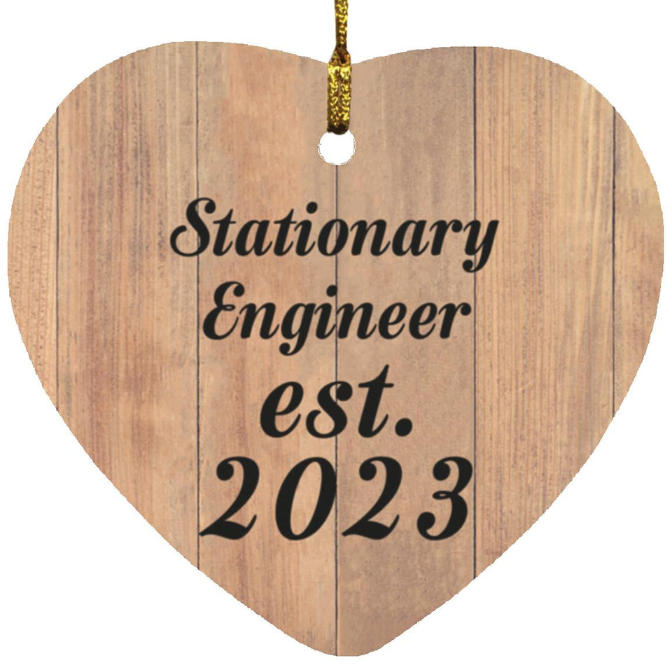 Stationary Engineer Established Est. 2023 - Heart Ornament C