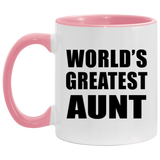World's Greatest Aunt - 11oz Accent Mug Pink