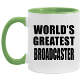 World's Greatest Broadcaster - 11oz Accent Mug Green