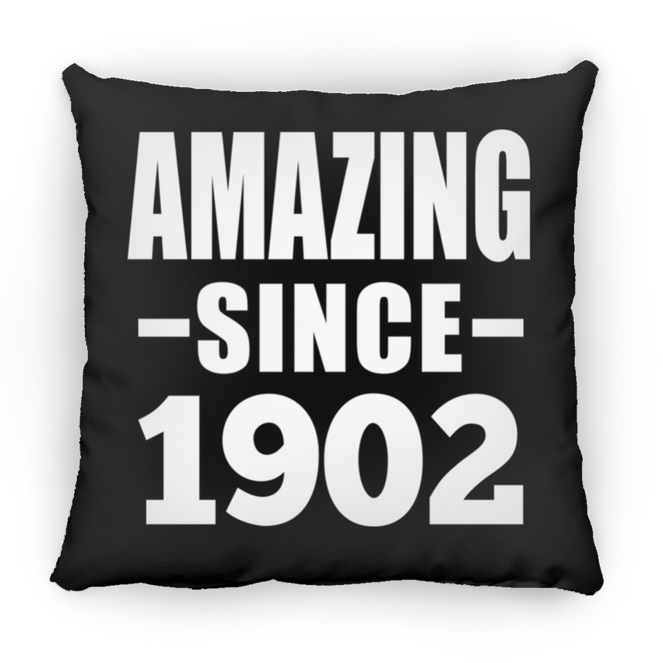 122nd Birthday Amazing Since 1902 - Throw Pillow Black