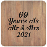 69 Years As Mr & Mrs 2021 - Drink Coaster C