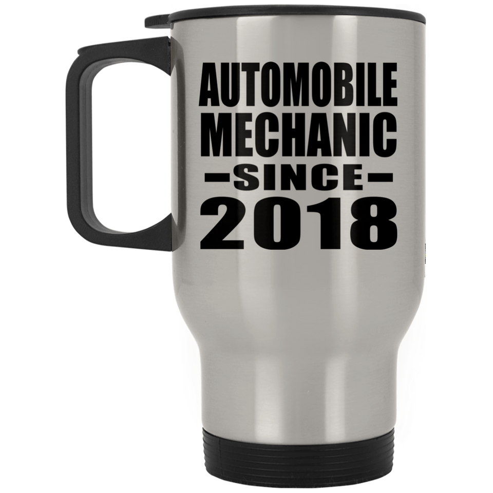 Automobile Mechanic Since 2018 - Silver Travel Mug