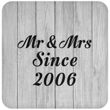 18th Anniversary Mr & Mrs Since 2006 - Drink Coaster F