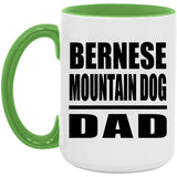 Bernese Mountain Dog Dad - 15oz Accent Mug Green