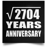 52nd Anniversary Square Root of 2704 Years Anniversary - Poster Square