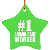 Number One #1 Animal Care Worker - Star Ornament