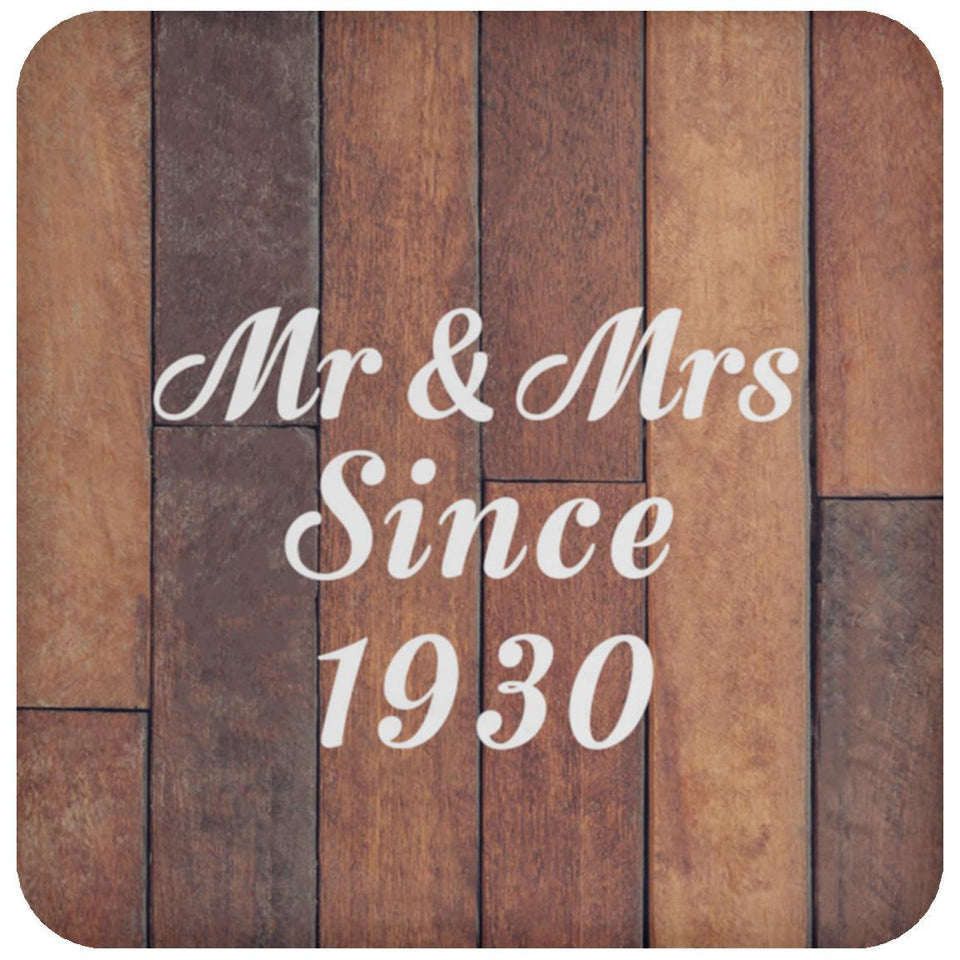 94th Anniversary Mr & Mrs Since 1930 - Drink Coaster E