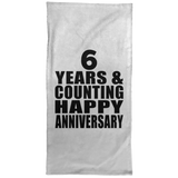Happy 6th Anniversary 6 Years & Counting - Hand Towel