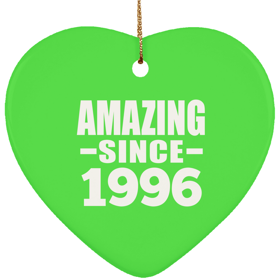 28th Birthday Amazing Since 1996 - Heart Ornament