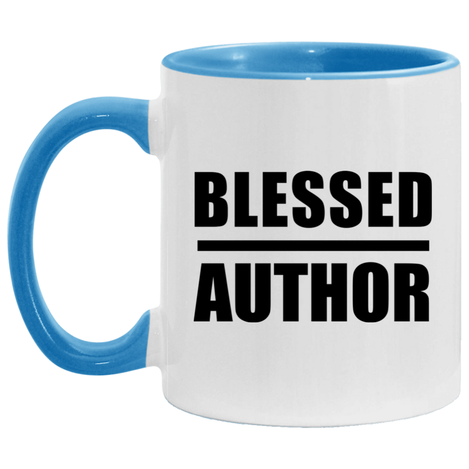 Blessed Author - 11oz Accent Mug Blue