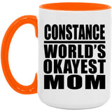 Constance World's Okayest Mom - 15oz Accent Mug Orange