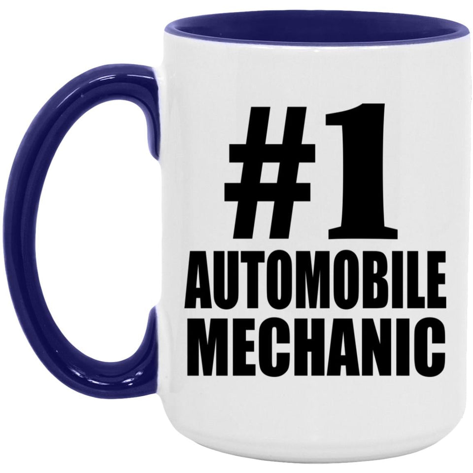 Number One #1 Automobile Mechanic - 15oz Accent Mug Purple