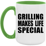 Grilling Makes Life Special - 15oz Accent Mug Green