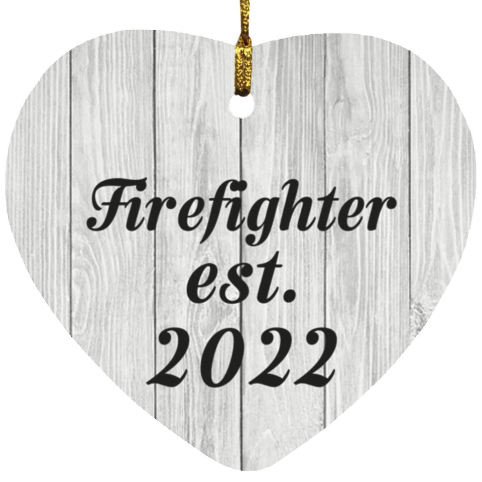 Firefighter Established Est. 2022 - Heart Ornament F
