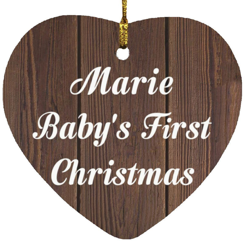 Marie Baby's First Christmas - Heart Ornament D