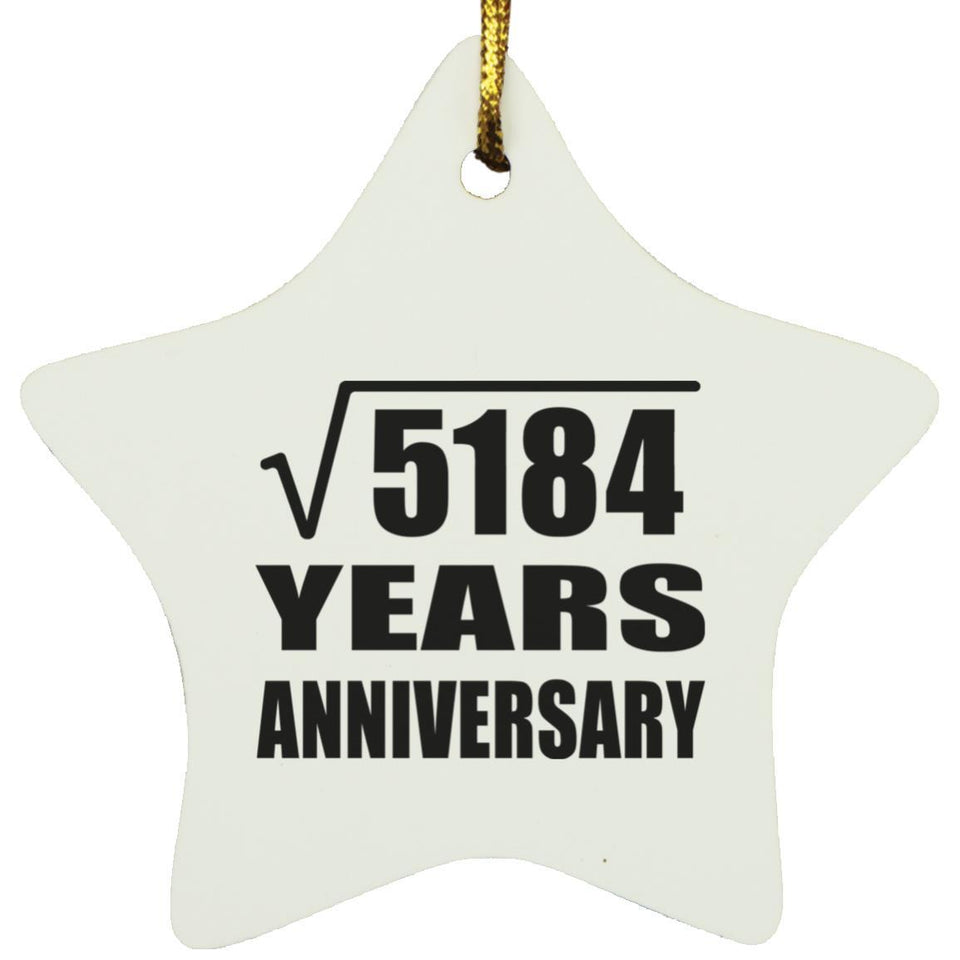 72nd Anniversary Square Root of 5184 Years Anniversary - Star Ornament