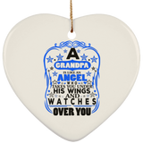 Grandpa Is Like An Angel Takes You Under His Wings - Heart Ornament
