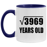 63rd Birthday Square Root of 3969 Years Old - 11oz Accent Mug Purple