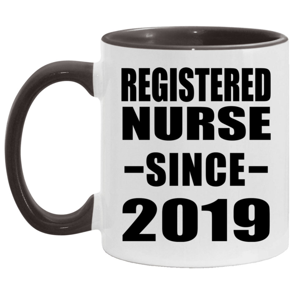 Registered Nurse Since 2019 - 11oz Accent Mug Black