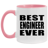 Best Engineer Ever - 11oz Accent Mug Pink