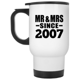 17th Anniversary Mr & Mrs Since 2007 - White Travel Mug