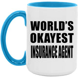 World's Okayest Insurance Agent - 15oz Accent Mug Blue