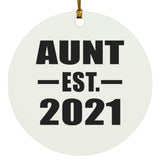 Aunt Established EST. 2021 - Circle Ornament