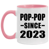 Pop-Pop Since 2023 - 11oz Accent Mug Pink