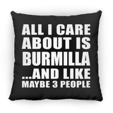 All I Care About Is Burmilla - Throw Pillow Black