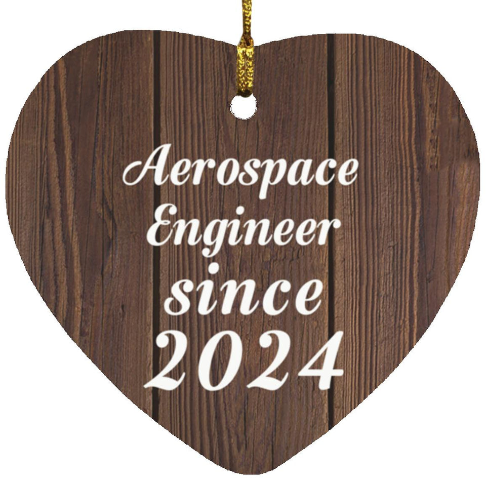 Aerospace Engineer Since 2024 - Heart Ornament D