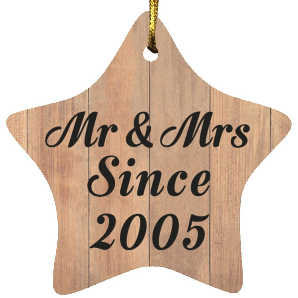 19th Anniversary Mr & Mrs Since 2005 - Star Ornament C