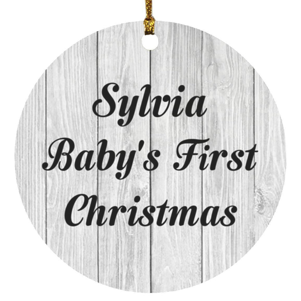Sylvia Baby's First Christmas - Circle Ornament F