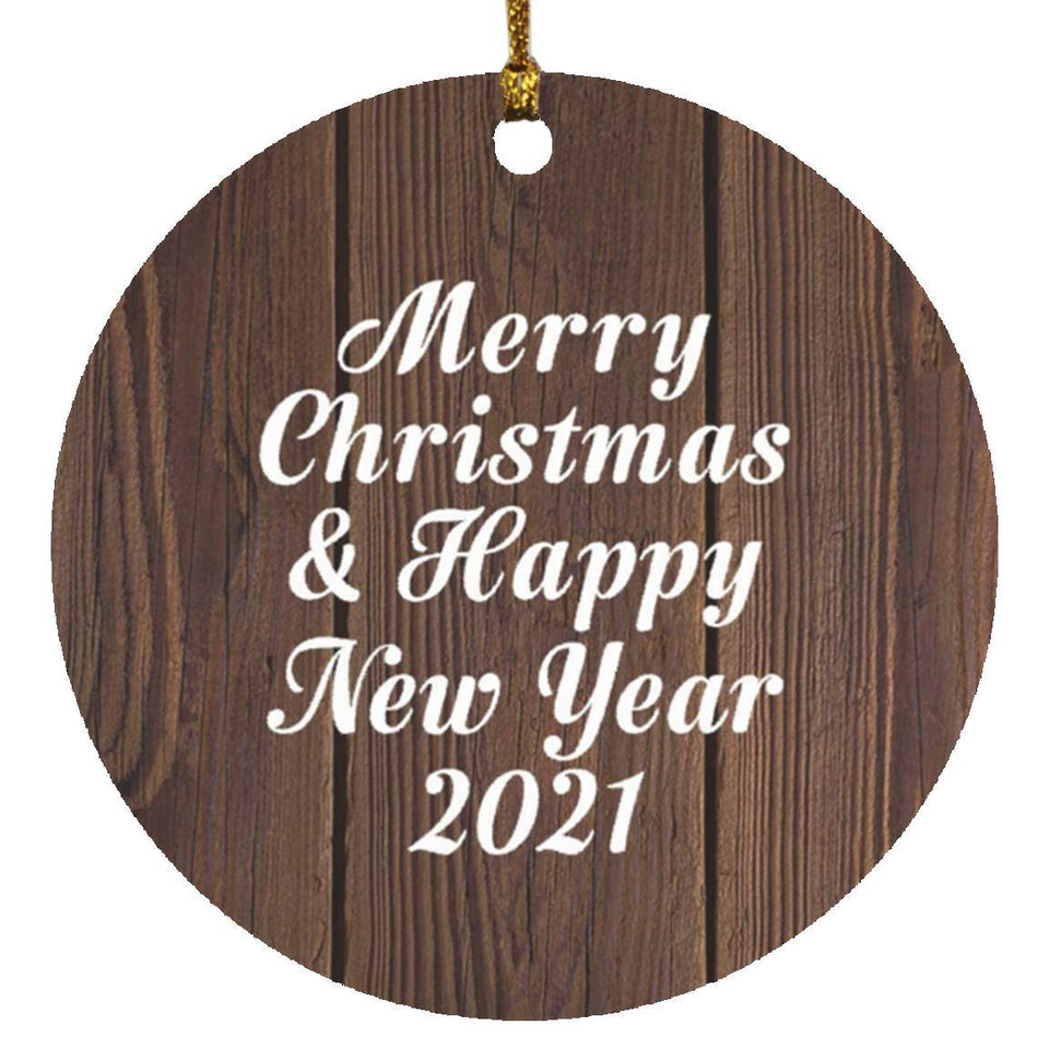 Merry Christmas & Happy New Year 2021 - Circle Ornament D