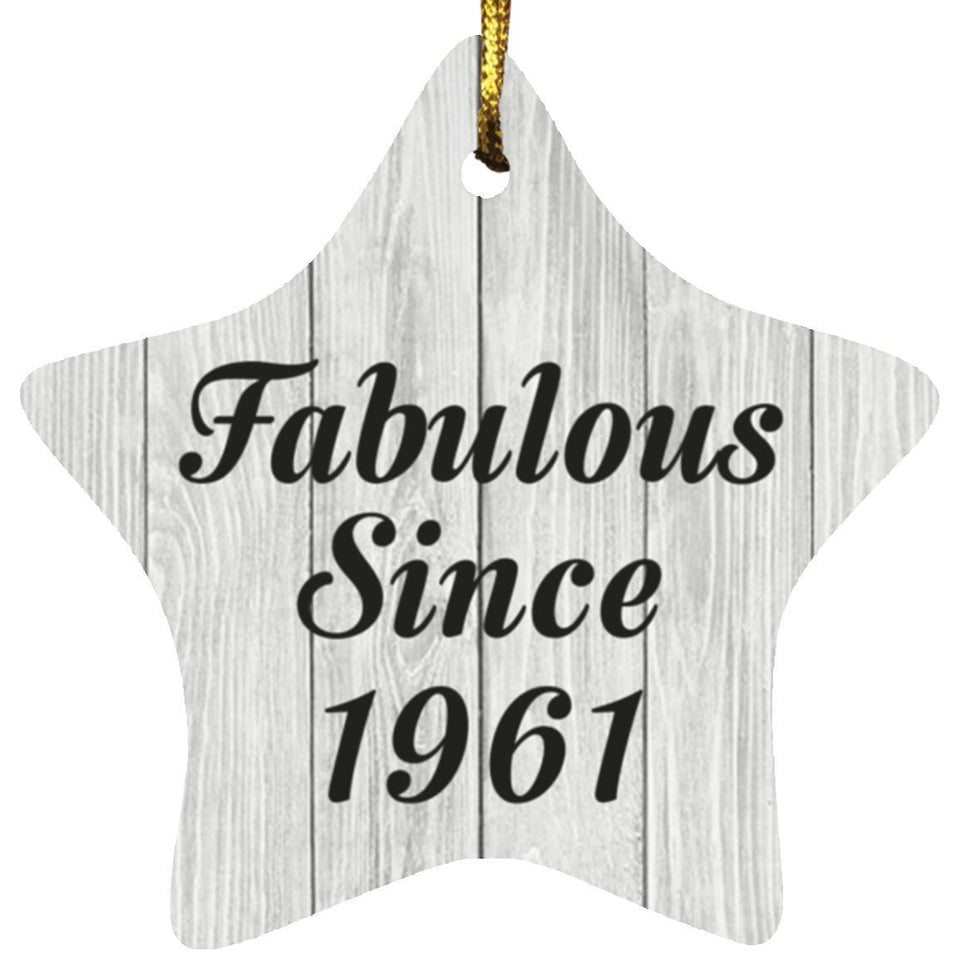 63rd Birthday Fabulous Since 1961 - Star Ornament F