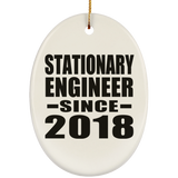 Stationary Engineer Since 2018 - Oval Ornament