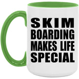 Skim Boarding Makes Life Special - 15oz Accent Mug Green