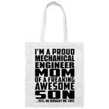 Proud Mechanical Engineer Mom Of Awesome Son - Tote Bag White