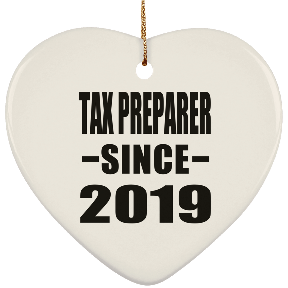 Tax Preparer Since 2019 - Heart Ornament
