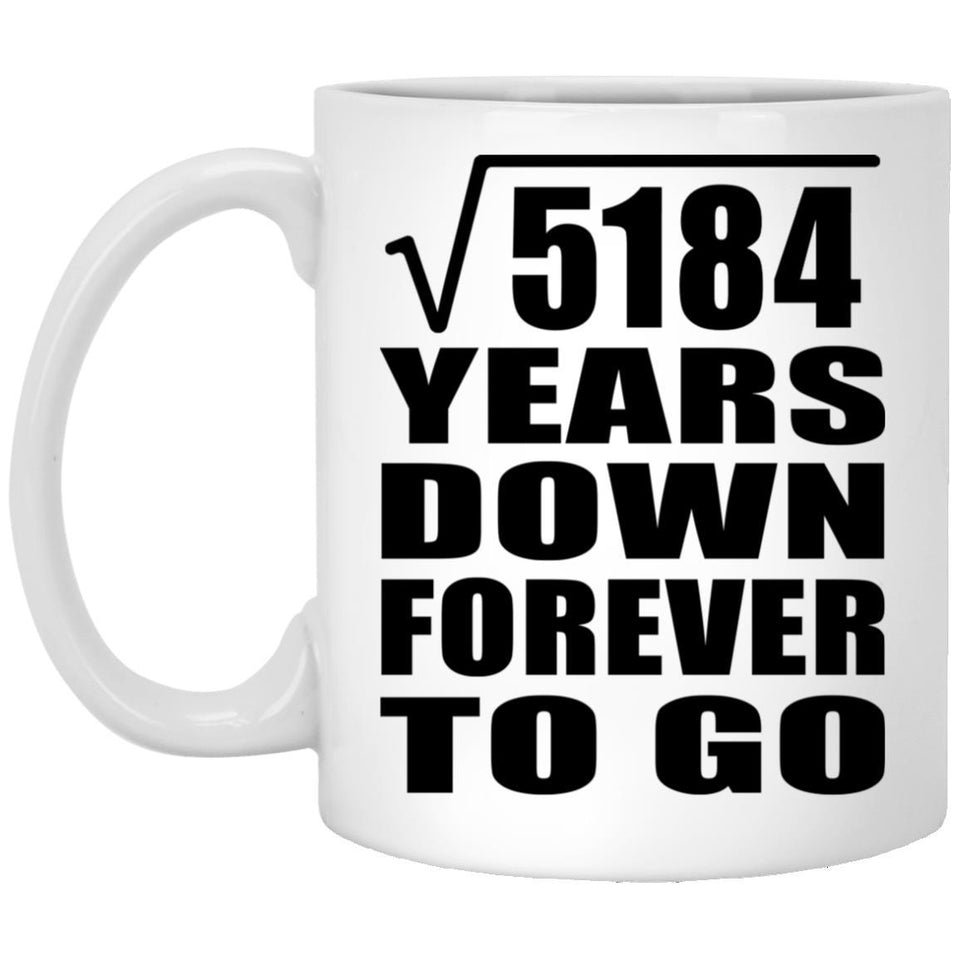 72nd Anniversary Square Root of 5184 Years Down Forever To Go - 11oz Coffee Mug