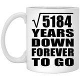 72nd Anniversary Square Root of 5184 Years Down Forever To Go - 11oz Coffee Mug