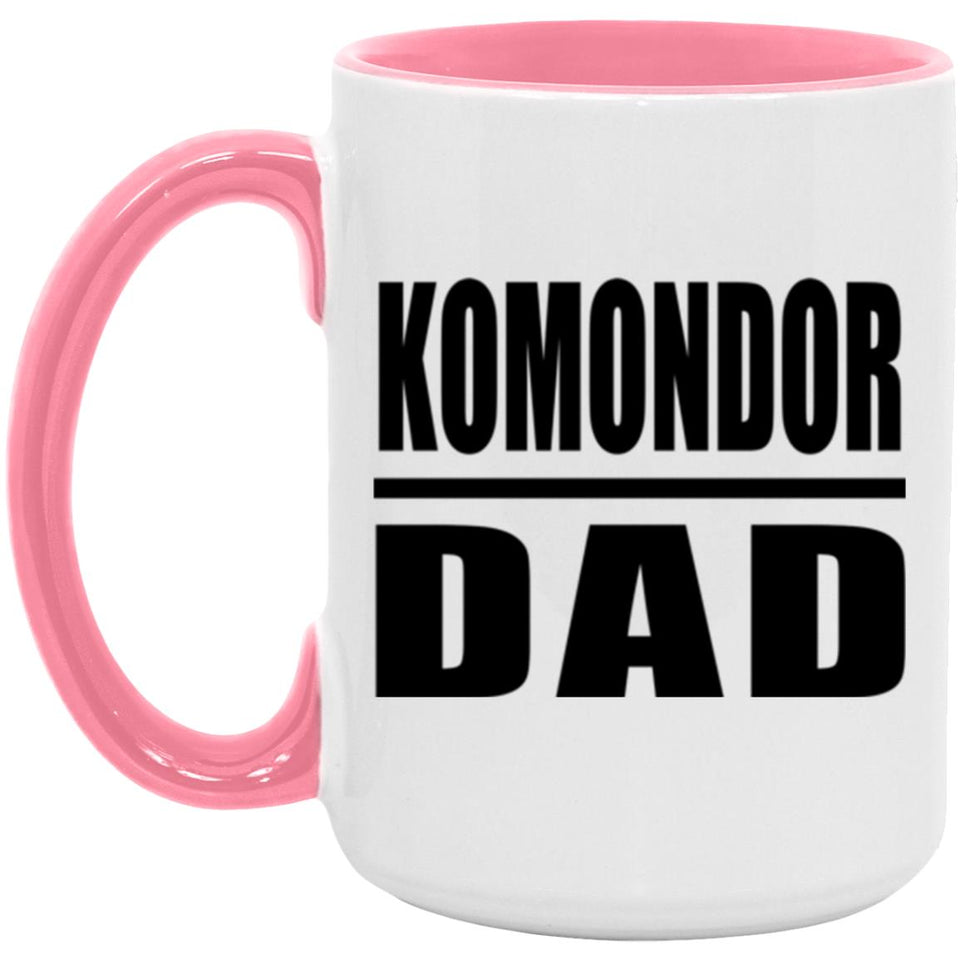 Komondor Dad - 15oz Accent Mug Pink