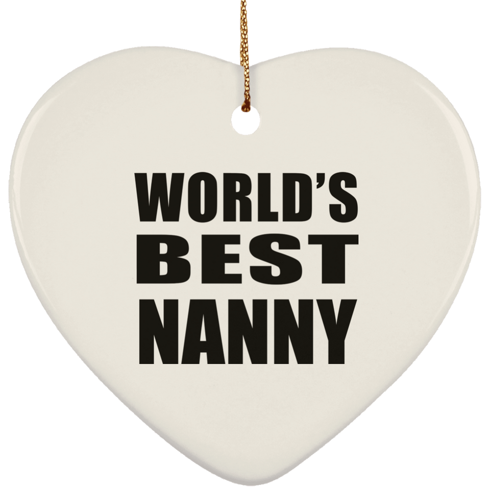 World's Best Nanny - Heart Ornament