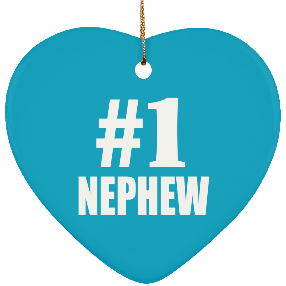 Number One #1 Nephew - Heart Ornament
