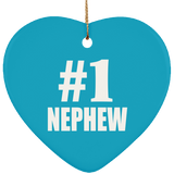 Number One #1 Nephew - Heart Ornament
