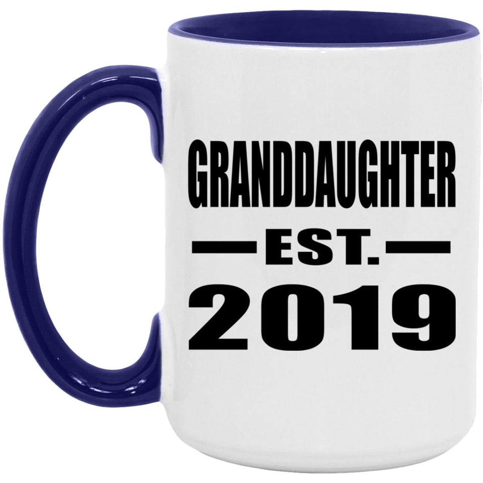 Granddaughter Established EST. 2019 - 15oz Accent Mug Purple