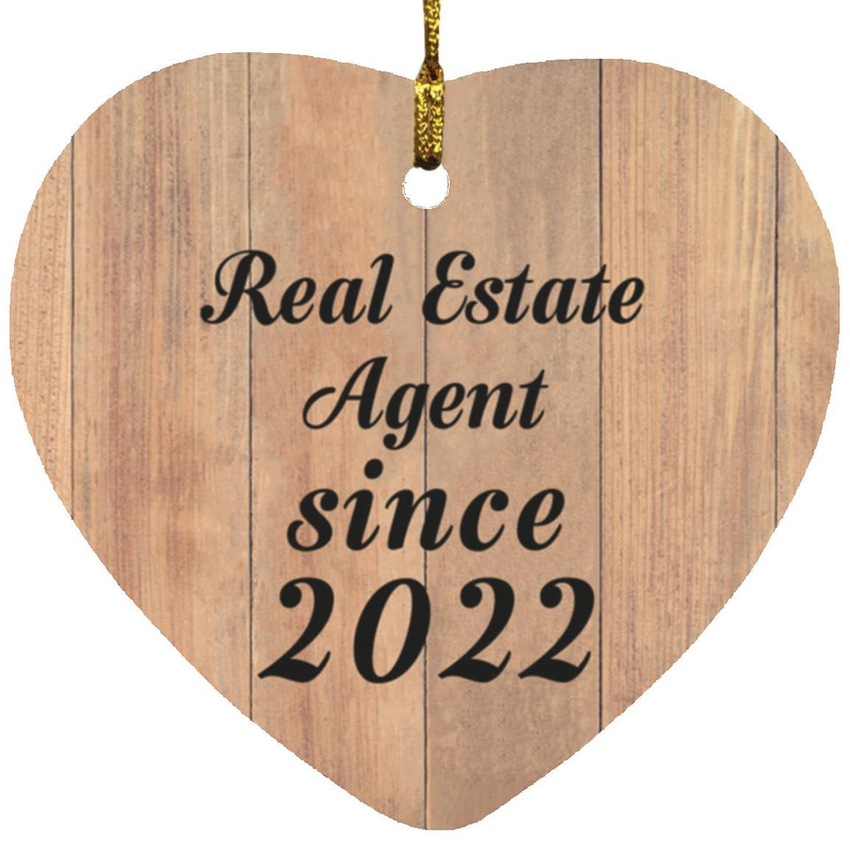 Real Estate Agent Since 2022 - Heart Ornament C