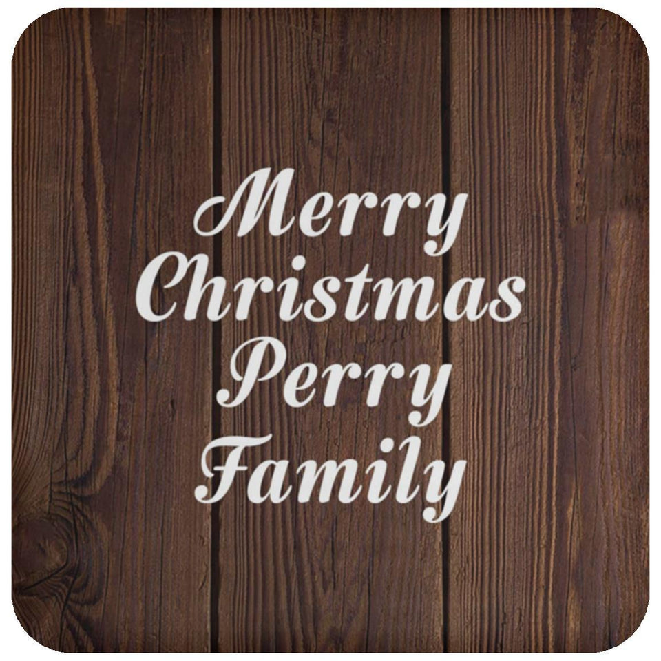Merry Christmas Perry Family - Drink Coaster D