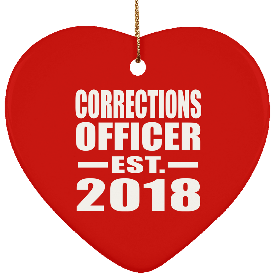Corrections Officer Established EST. 2018 - Heart Ornament